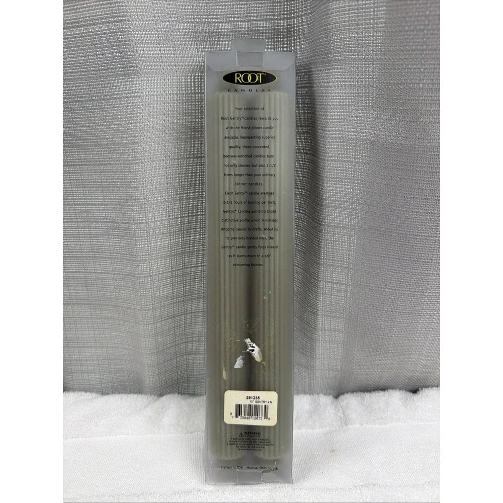 2 Root Gentry Ribbed Candles - 1.25 X 12
